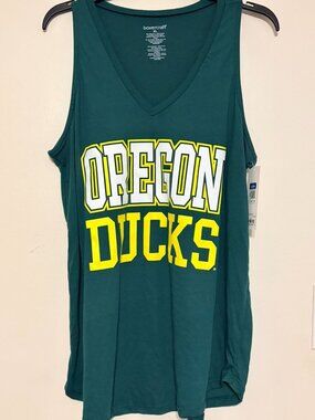 New‎ NWT Women's Boxercraft Oregon Ducks Green Graphic Tank Top Size XL